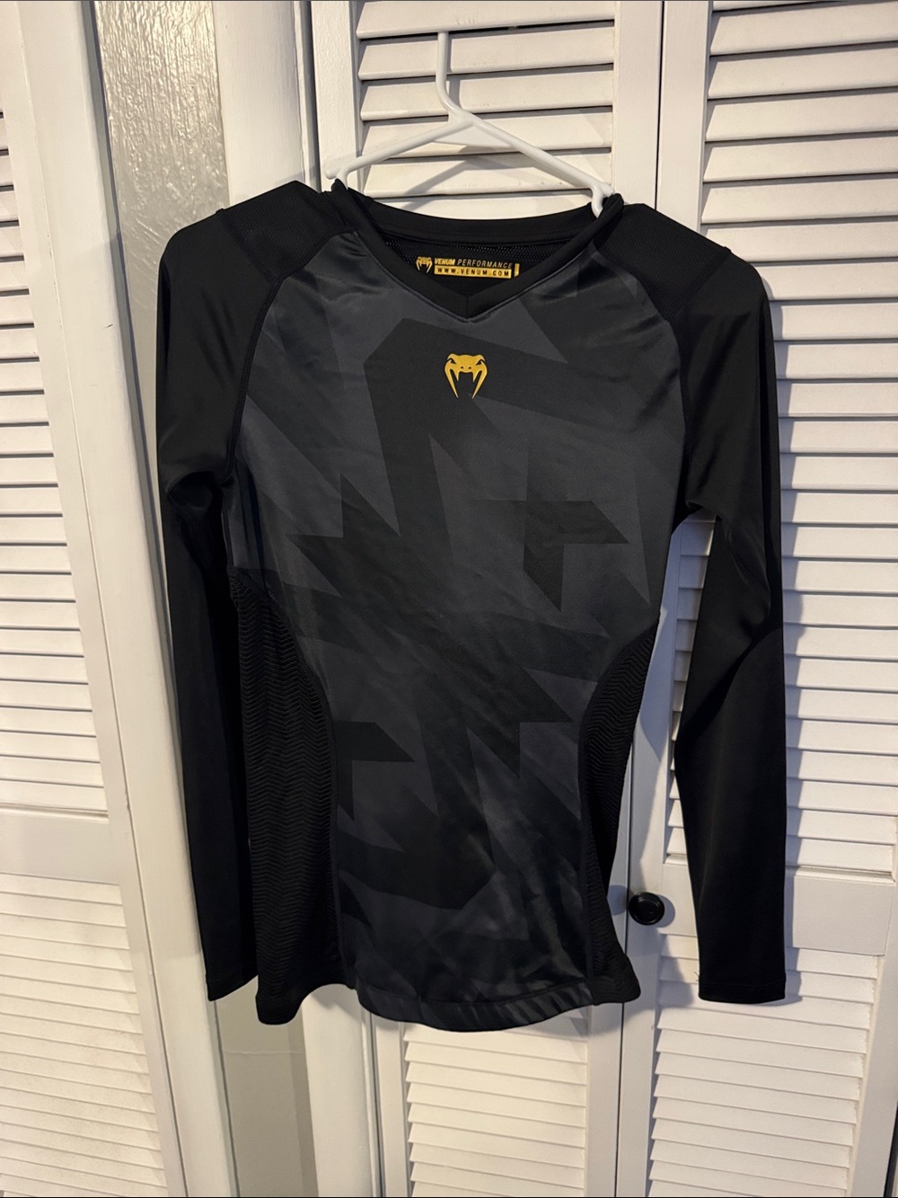 Venum women’s  Long Sleeve Training Top - Black with Yellow Logo